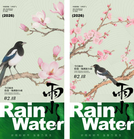 源文件下载【享设计】搜索编号：20710035413525878【雨水节气海报】