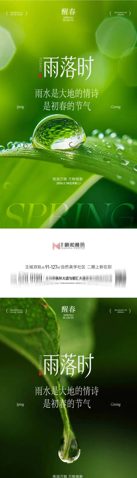 源文件下载【享设计】搜索编号：68460035462309580【雨水节气海报 】