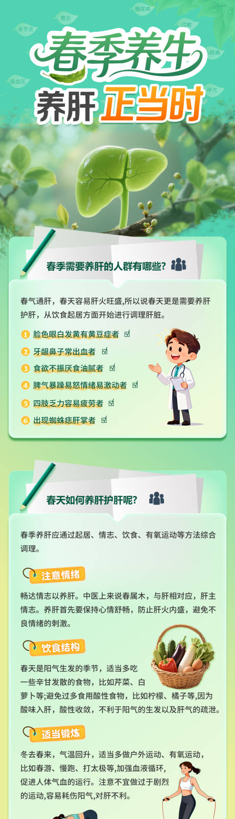 源文件下载【享设计】搜索编号：63300035493874346【科普春季养生养肝知识分享海报】