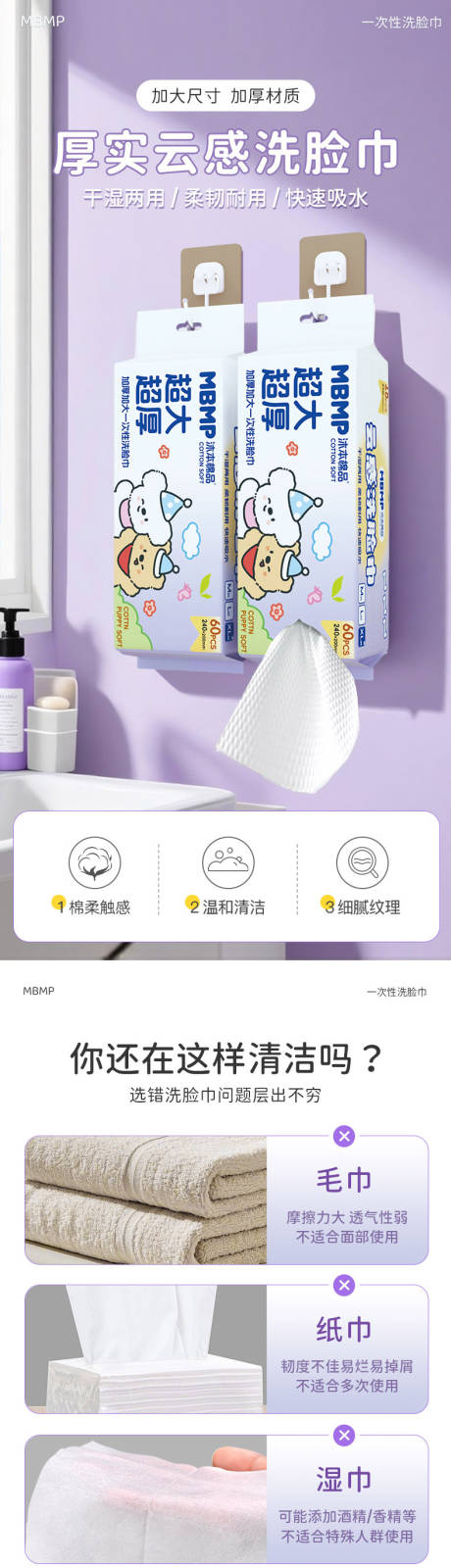 源文件下载【享设计】搜索编号：25160035429842448【洗脸巾洁面卷筒式电商详情页】