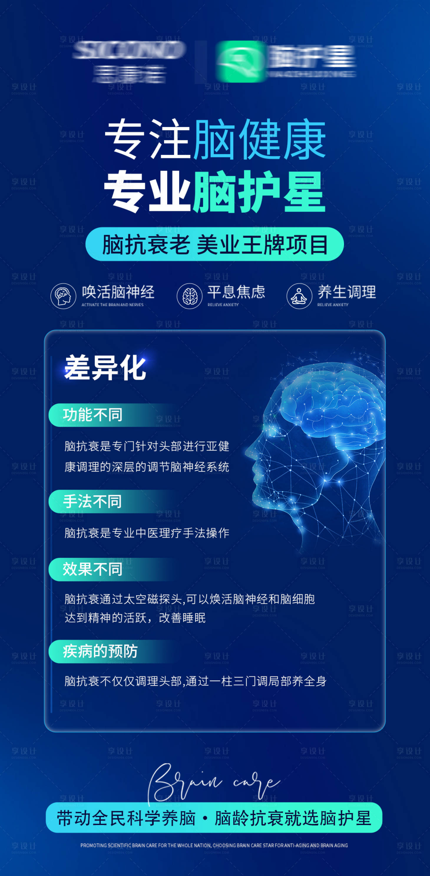 源文件下载【享设计】搜索编号：58120035396422455【脑抗衰脑部健康海报】