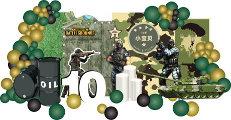 源文件下载【享设计】搜索编号：58430035363893745【吃鸡男孩宝宝生日宴】