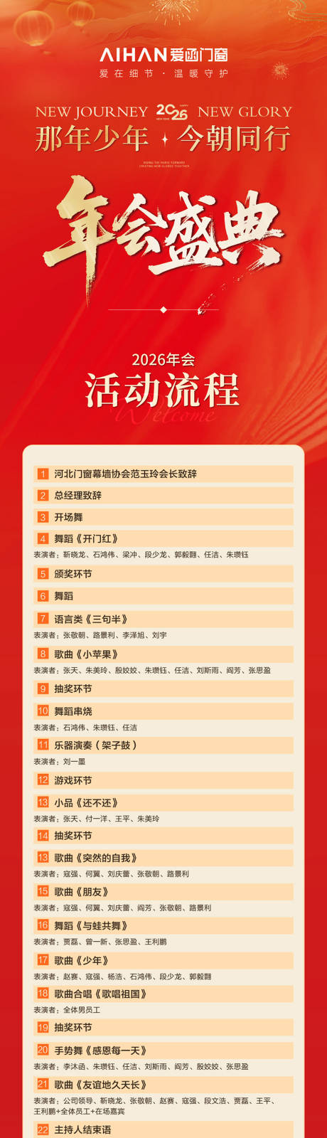 源文件下载【享设计】搜索编号：42260035394061312【年会流程长图】