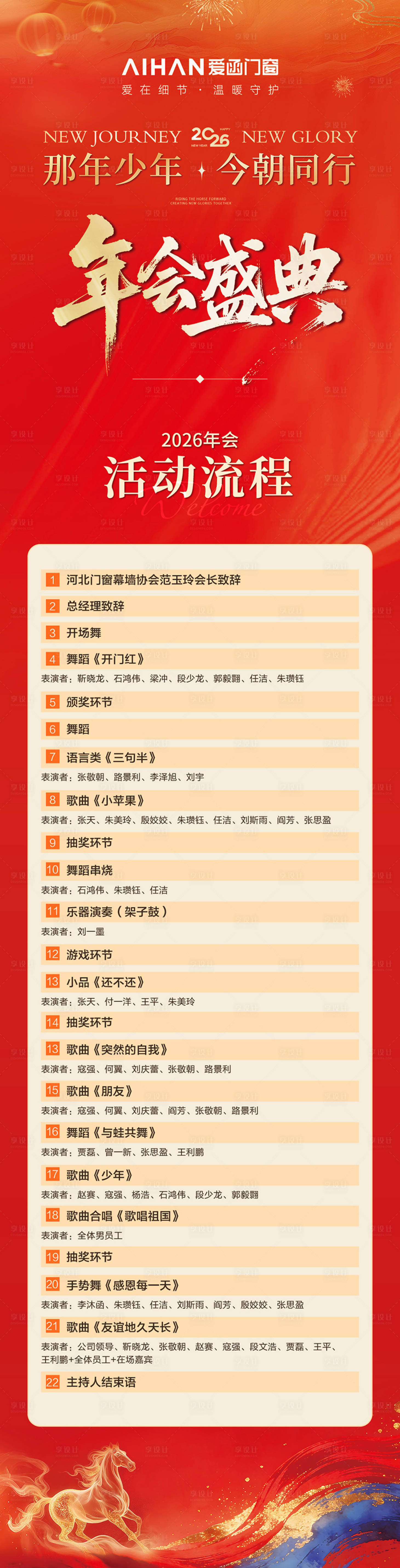 源文件下载【享设计】搜索编号：42260035394061312【年会流程长图】