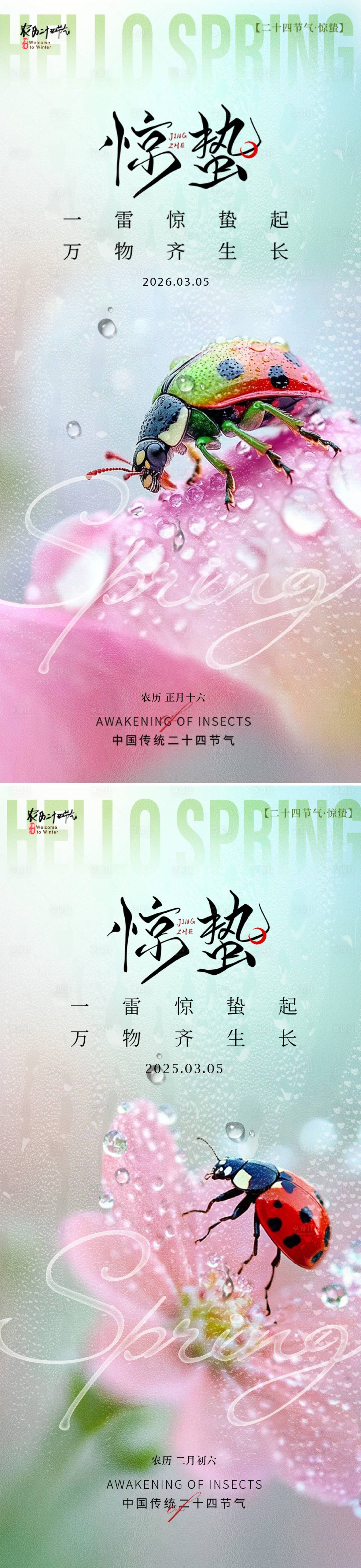 源文件下载【享设计】搜索编号：98130035451968487【惊蛰节气海报】