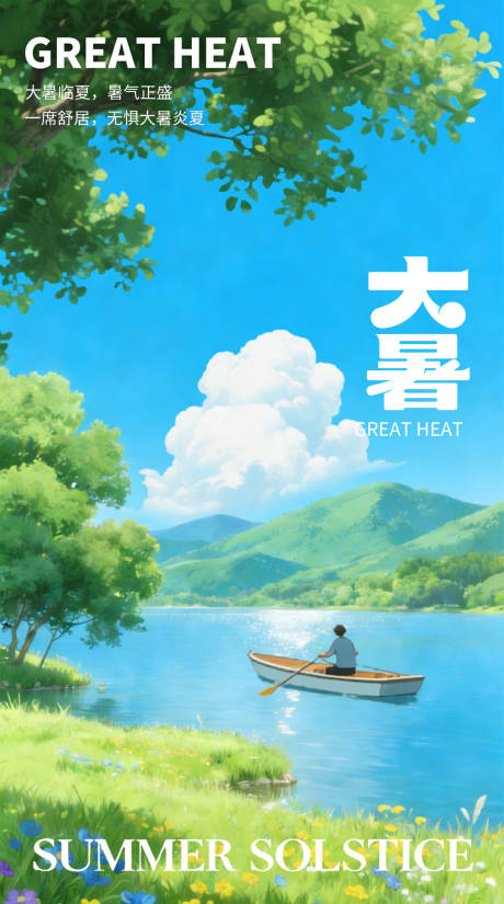 源文件下载【享设计】搜索编号：33660035356878589【大暑节气营销海报】