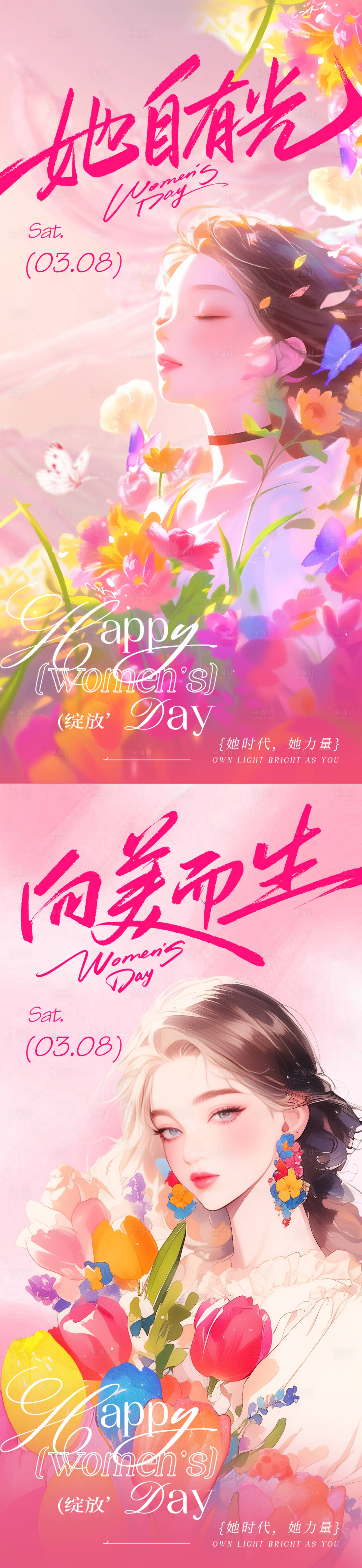 源文件下载【享设计】搜索编号：49880035529361244【妇女节系列海报】