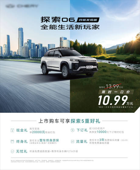 源文件下载【享设计】搜索编号：78070035429574673【探索-四驱发现版广告海报】