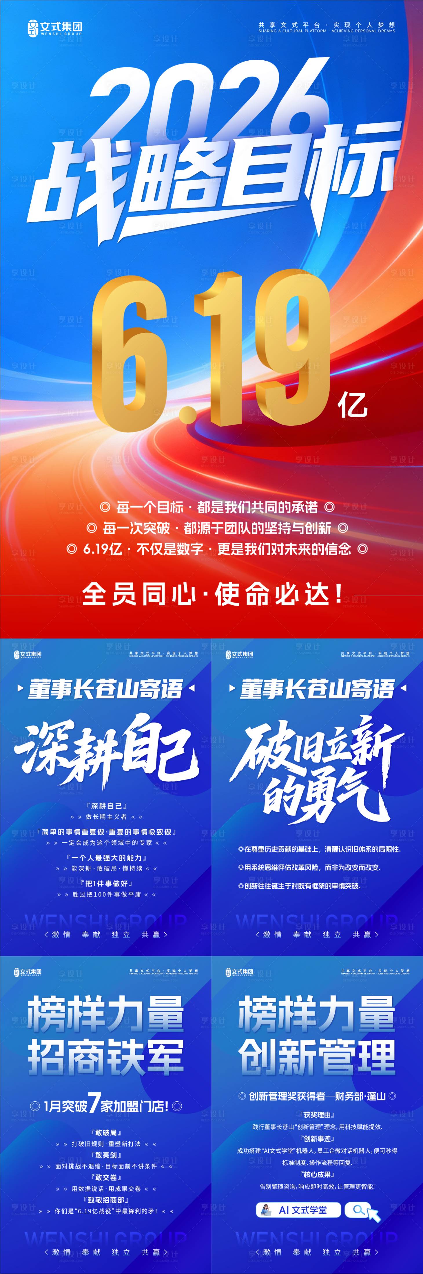 源文件下载【享设计】搜索编号：74260035465849296【企业文化激励宣传海报】