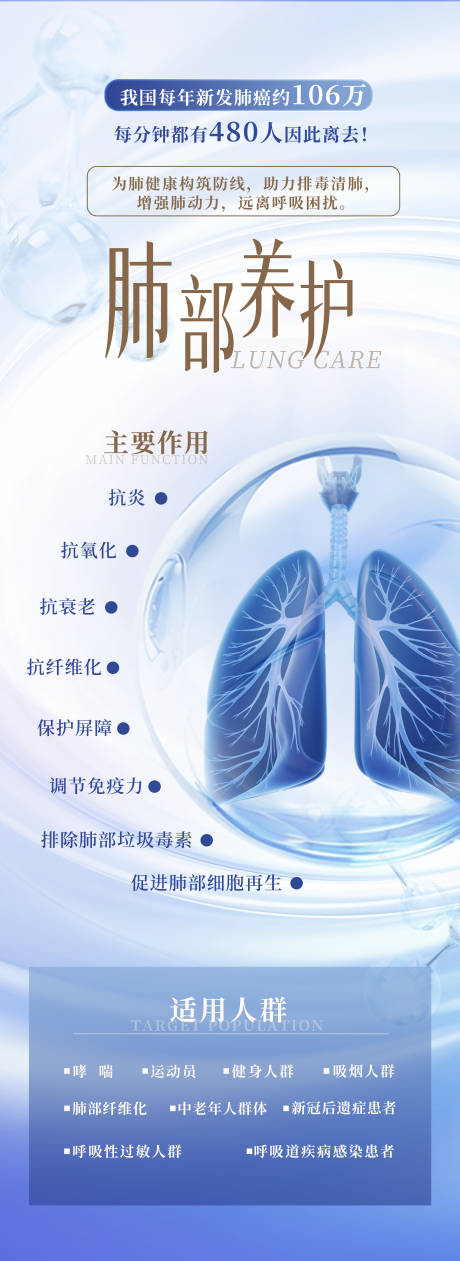 源文件下载【享设计】搜索编号：26590035517881821【肺部养护海报】
