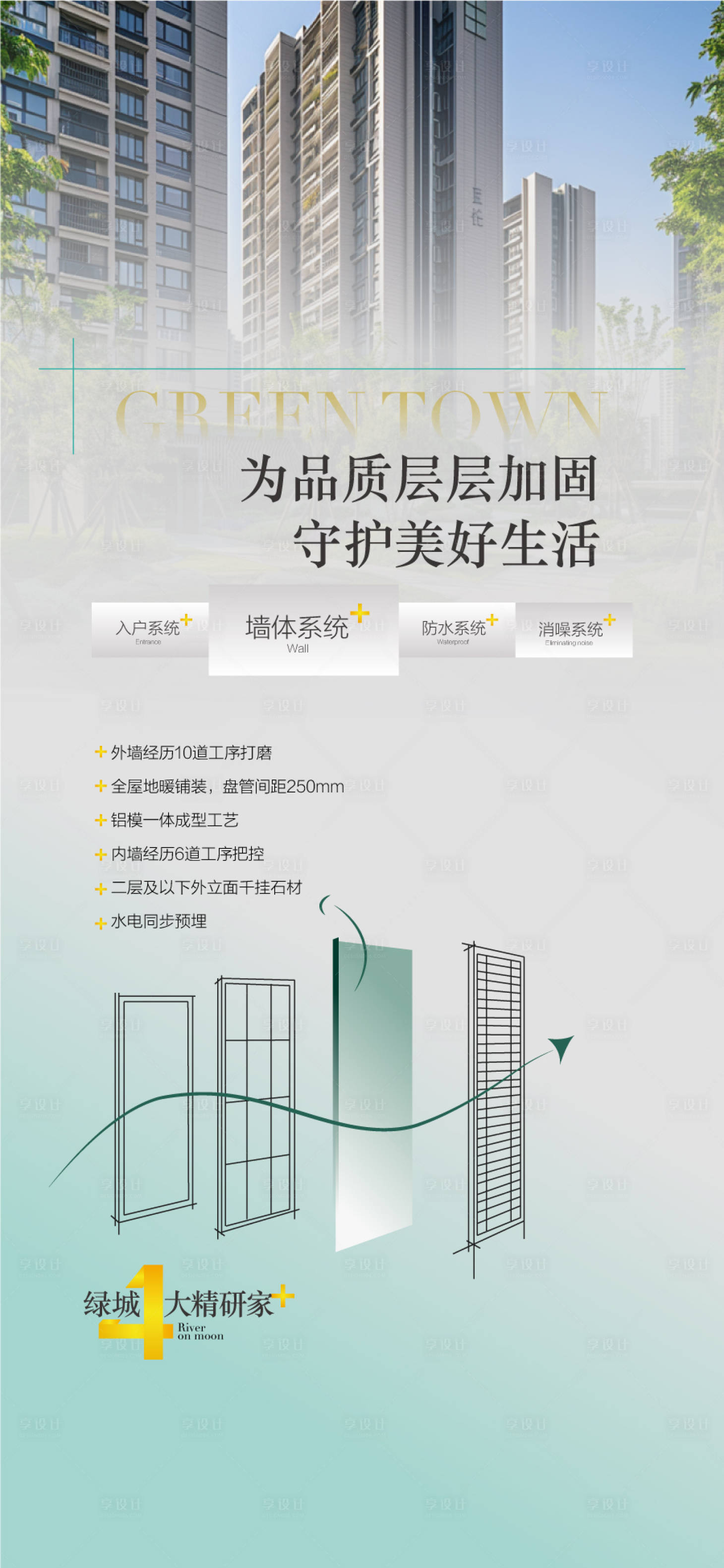 源文件下载【享设计】搜索编号：54050035568987592【地产品质价值点海报】