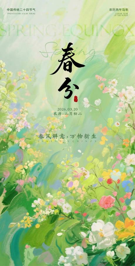 源文件下载【享设计】搜索编号：48630035576715669【春分立春简约插画高级质感系列海报】
