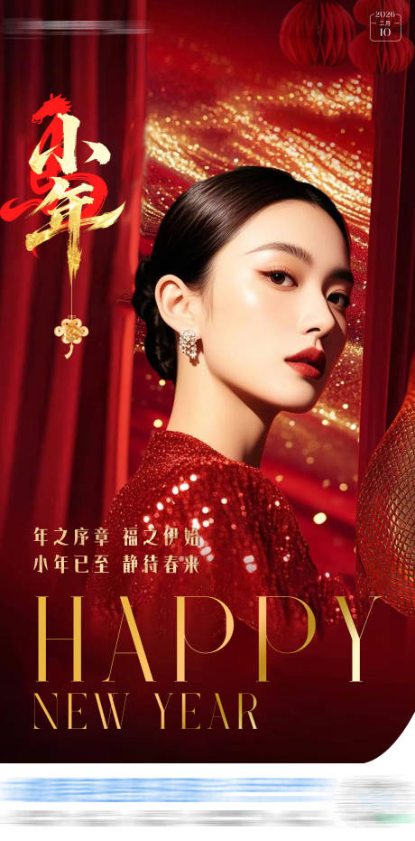 源文件下载【享设计】搜索编号：96930035381059562【医美马年小年新年节气海报】