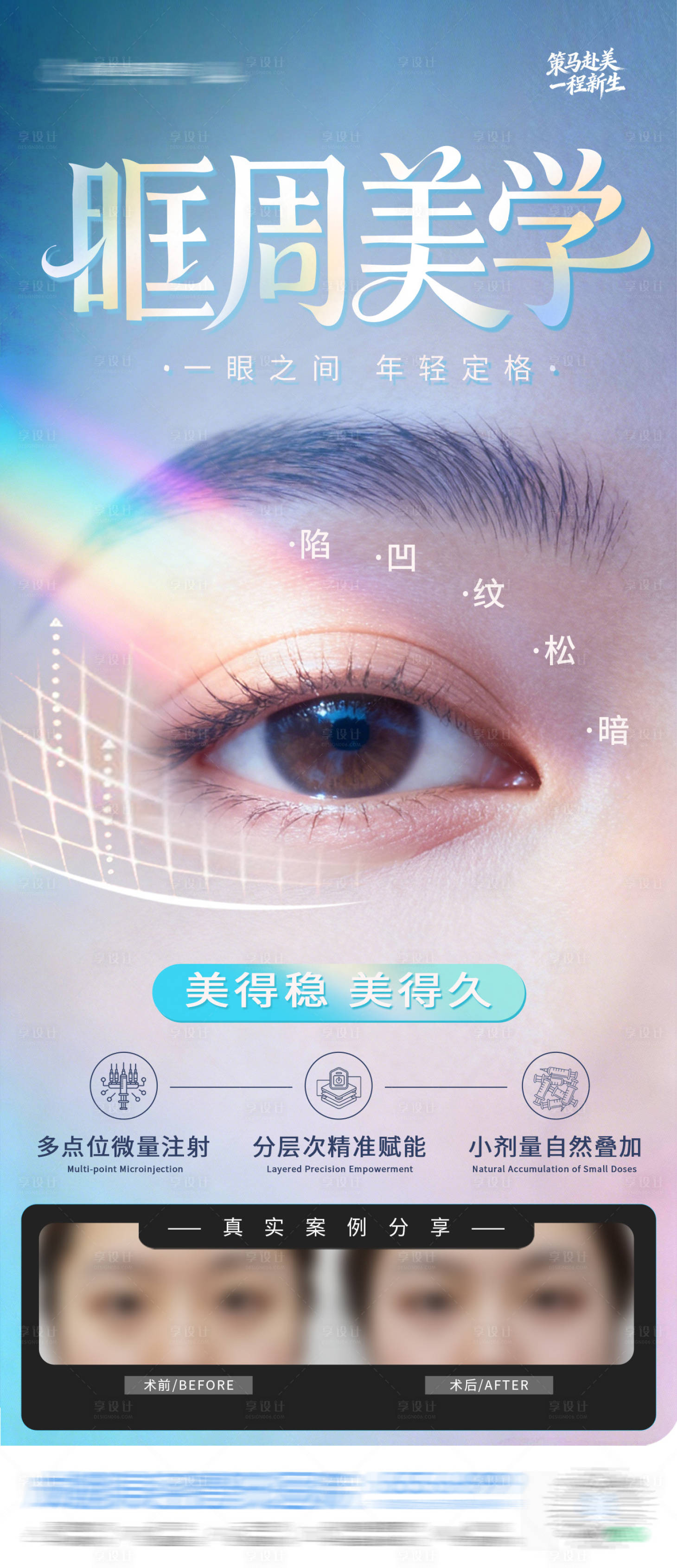 源文件下载【享设计】搜索编号：38380035395853261【医美眶周美学眼睛眼周抗衰案例创意海报】