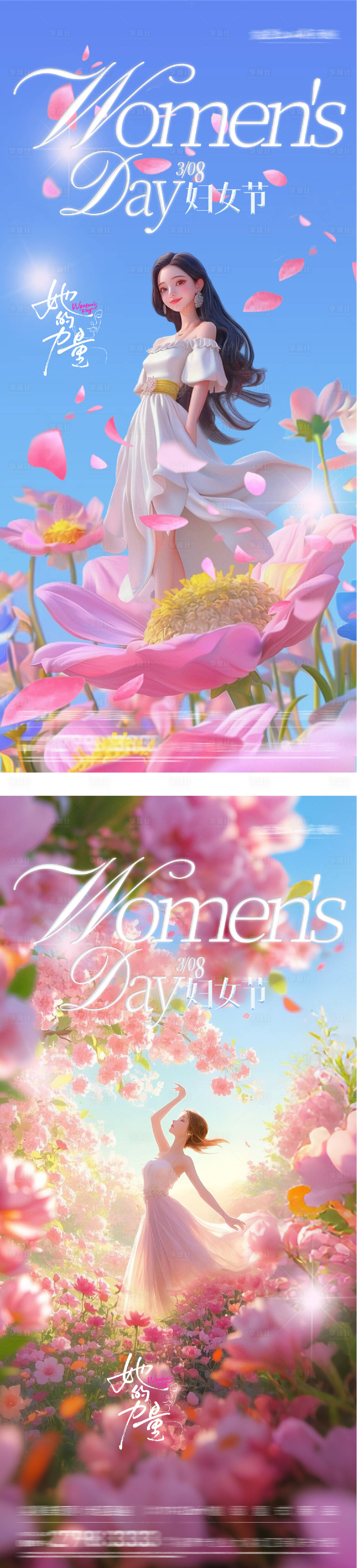 源文件下载【享设计】搜索编号：43880035587361549【地产女神节奢感海报】