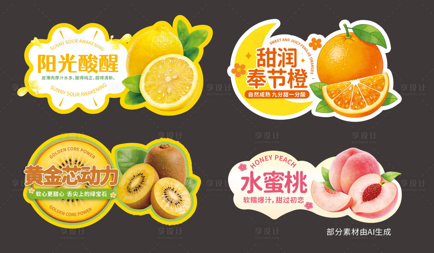 源文件下载【享设计】搜索编号：41150035372079789【异形水果标签】