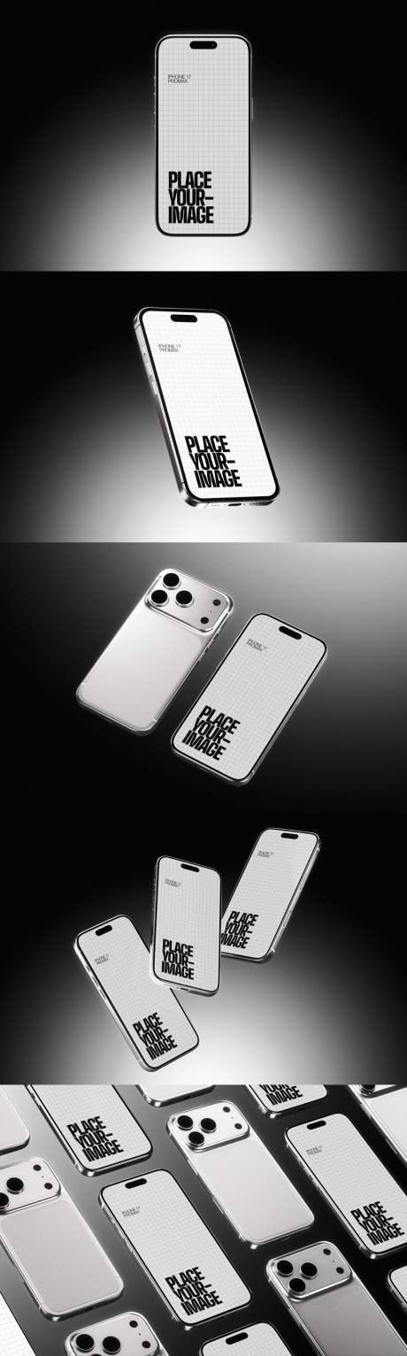 源文件下载【享设计】搜索编号：22500035364436439【银色iPhone17ProMax】