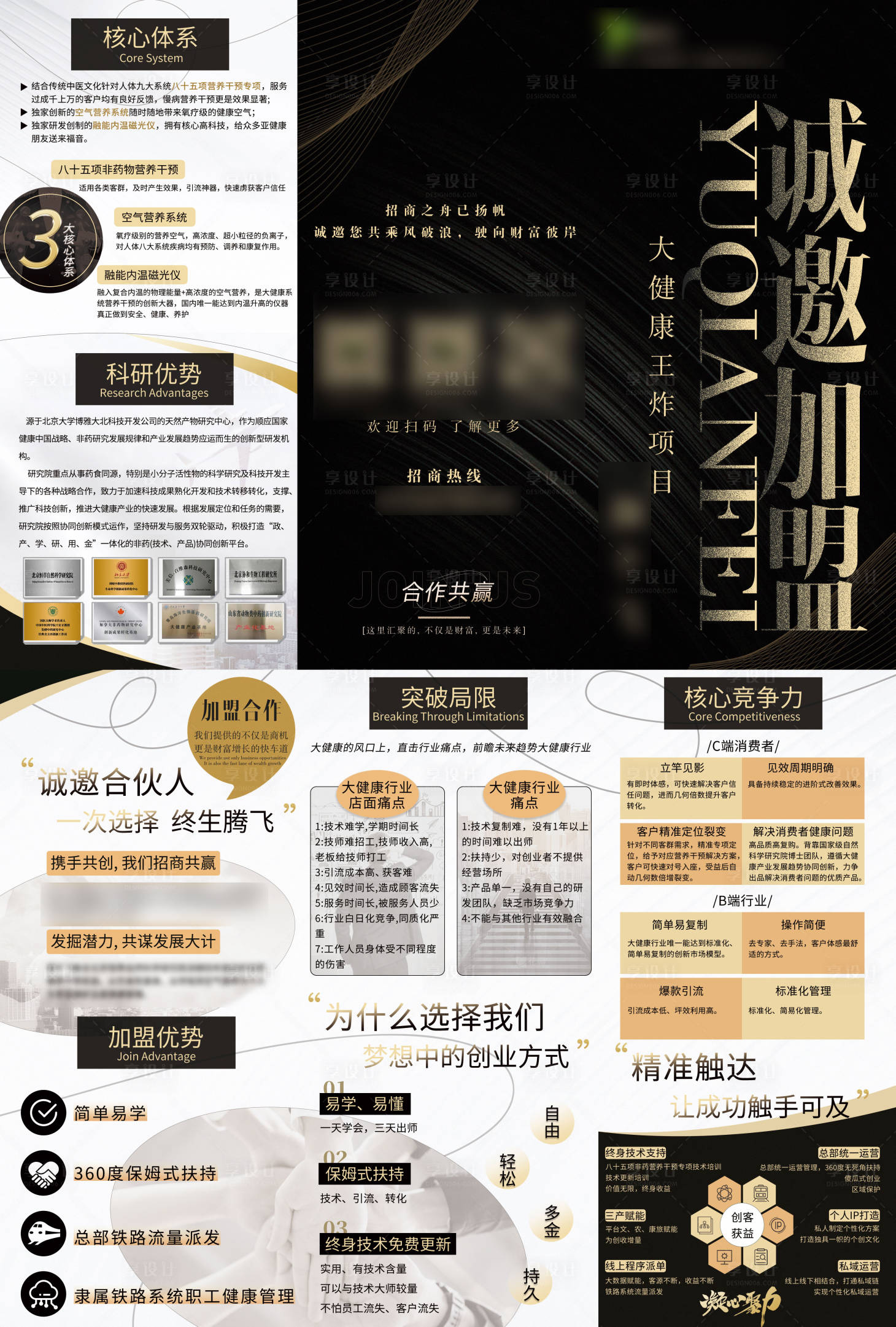 源文件下载【享设计】搜索编号：80380035582313889【黑金招商宣传折页】