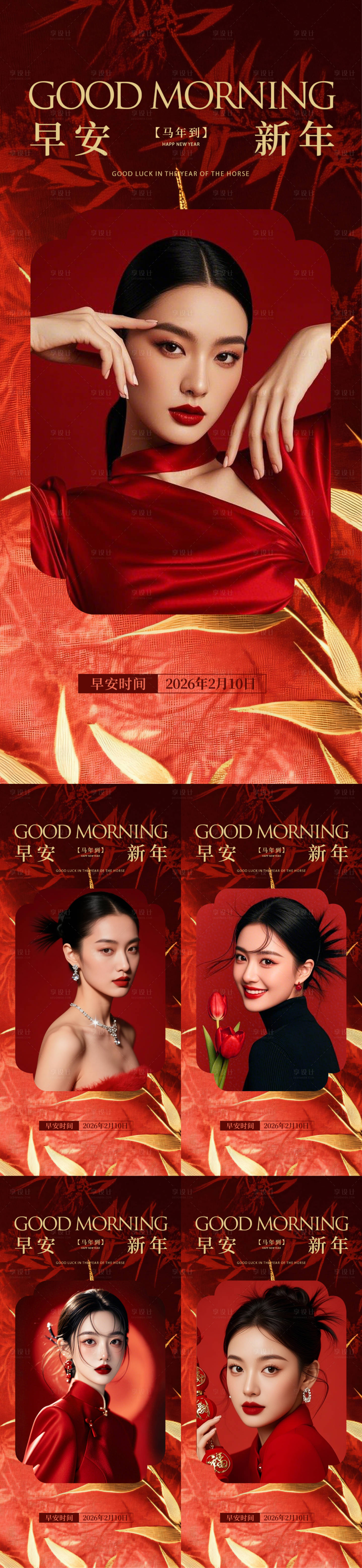 源文件下载【享设计】搜索编号：45880035417817547【医美早安春节海报】