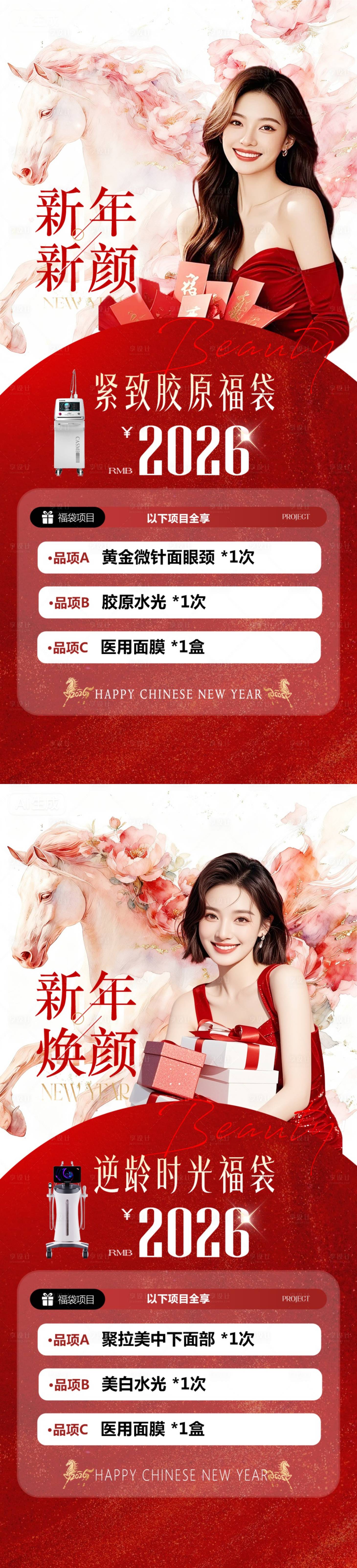 源文件下载【享设计】搜索编号：64800035401615639【医美新年仪器卡系列海报】