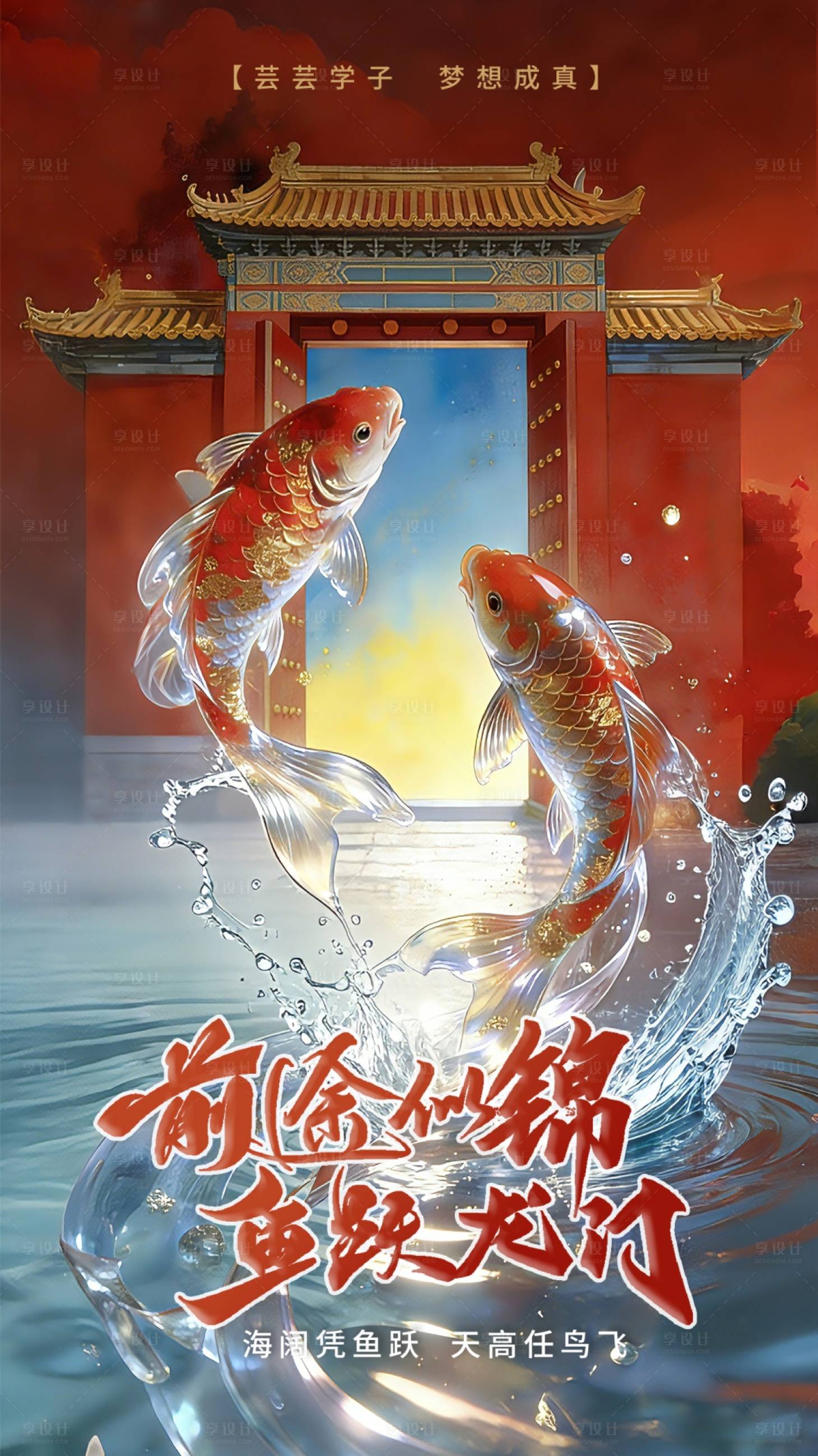 源文件下载【享设计】搜索编号：88400035518138028【高考中考加油海报】