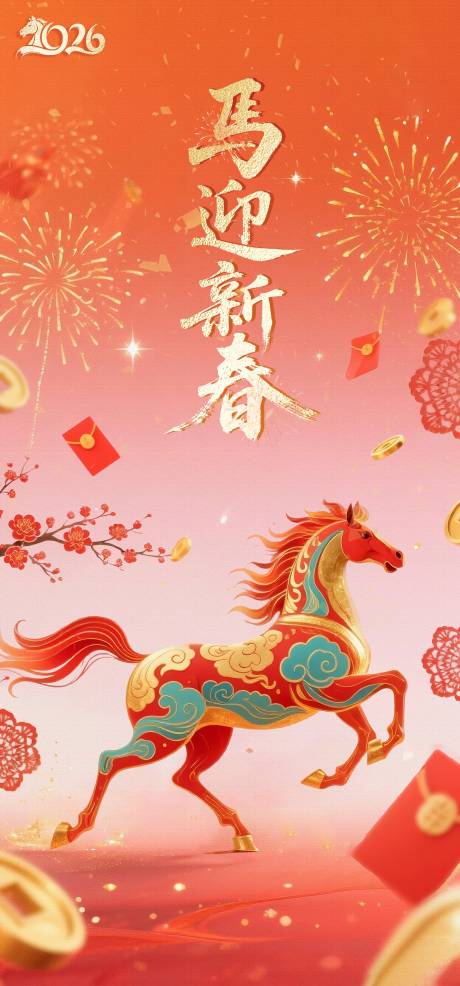 源文件下载【享设计】搜索编号：76230035467526304【马年春节喜庆海报】