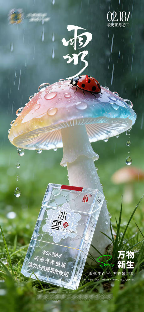 源文件下载【享设计】搜索编号：32430035424986905【雨水节气海报过年】