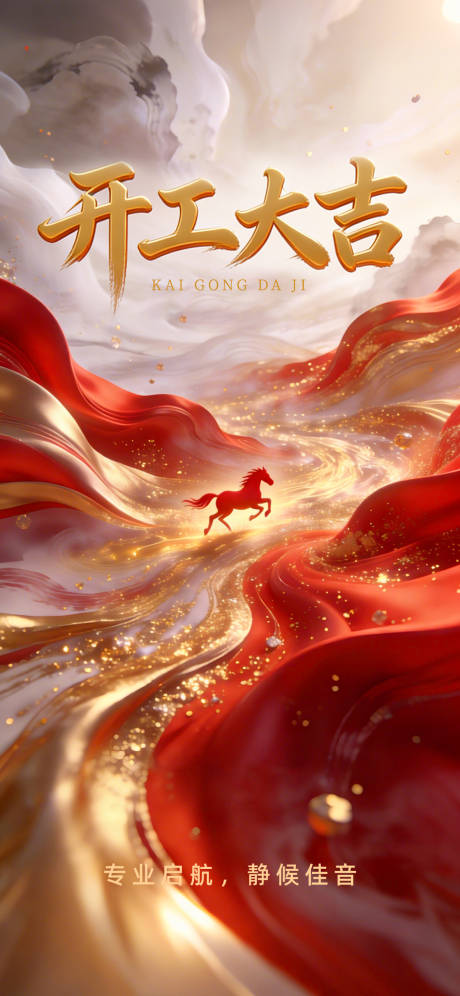 源文件下载【享设计】搜索编号：94860035395381094【新年开工大吉海报】