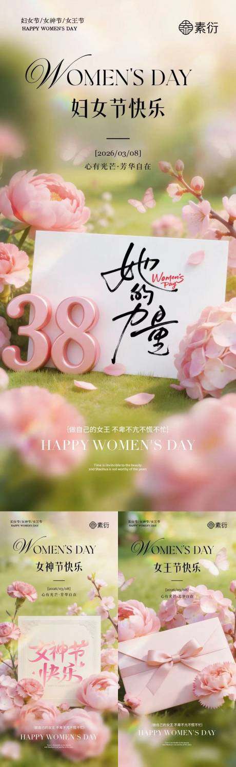 源文件下载【享设计】搜索编号：42660035492762952【38妇女节女神节女王节海报】