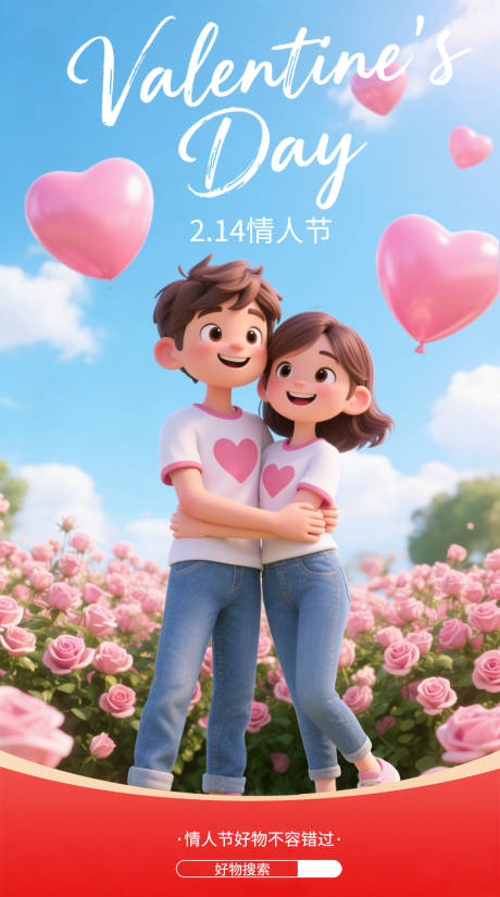 源文件下载【享设计】搜索编号：49960035371685452【情人节营销海报】