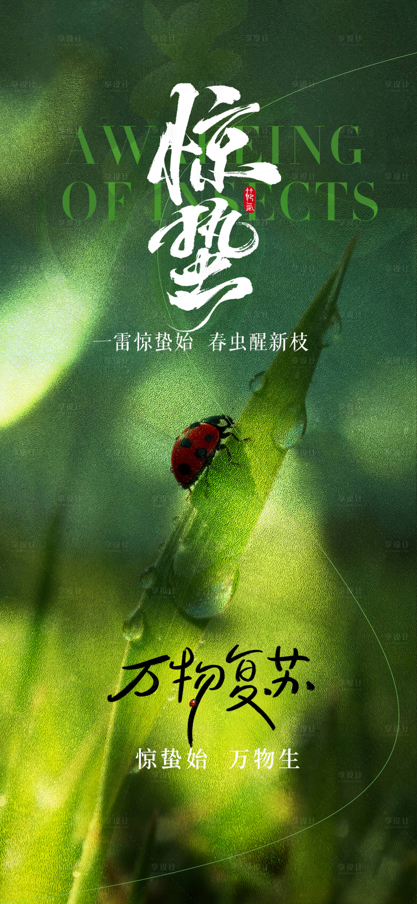 源文件下载【享设计】搜索编号：24180035589232382【惊蛰节气海报】