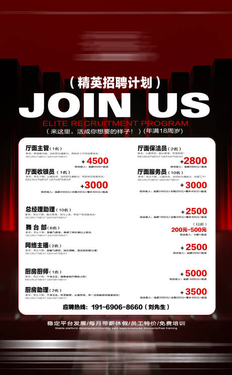 源文件下载【享设计】搜索编号：67650035318666018【酒吧招聘海报】