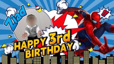 源文件下载【享设计】搜索编号：38100035459366854【蜘蛛侠主题生日会背景板】