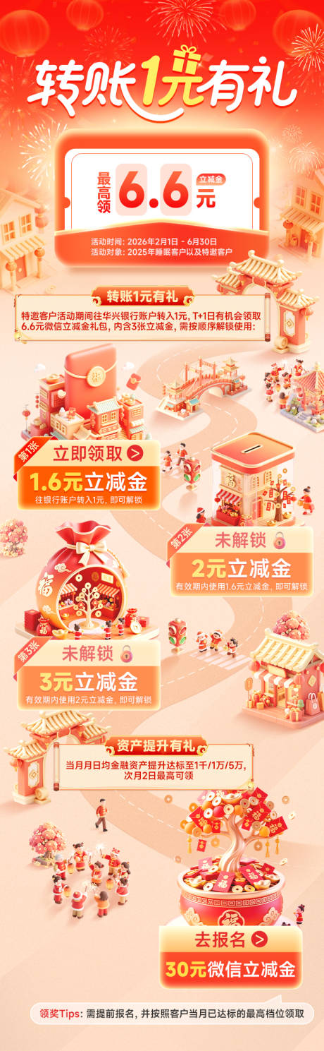 源文件下载【享设计】搜索编号：72050035355216655【银行转账有礼海报】