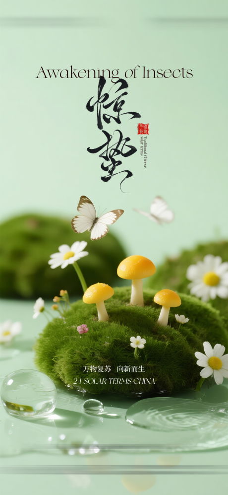 源文件下载【享设计】搜索编号：74740035340953804【惊蛰节气海报】