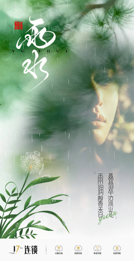 源文件下载【享设计】搜索编号：72860035448552969【医美雨水节气海报】
