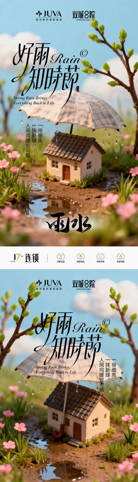 源文件下载【享设计】搜索编号：55310035348836976【医美雨水节气海报】