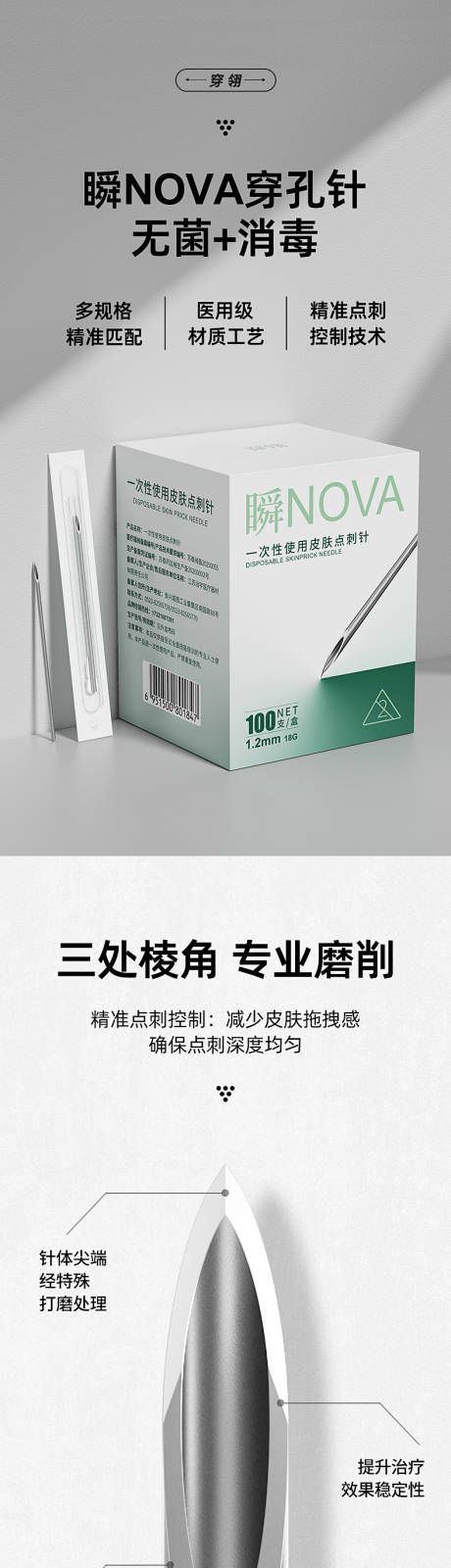 源文件下载【享设计】搜索编号：29460035424685073【瞬NOVA穿孔针详情页】