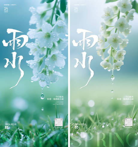 源文件下载【享设计】搜索编号：60620035368926027【雨水节气海报】