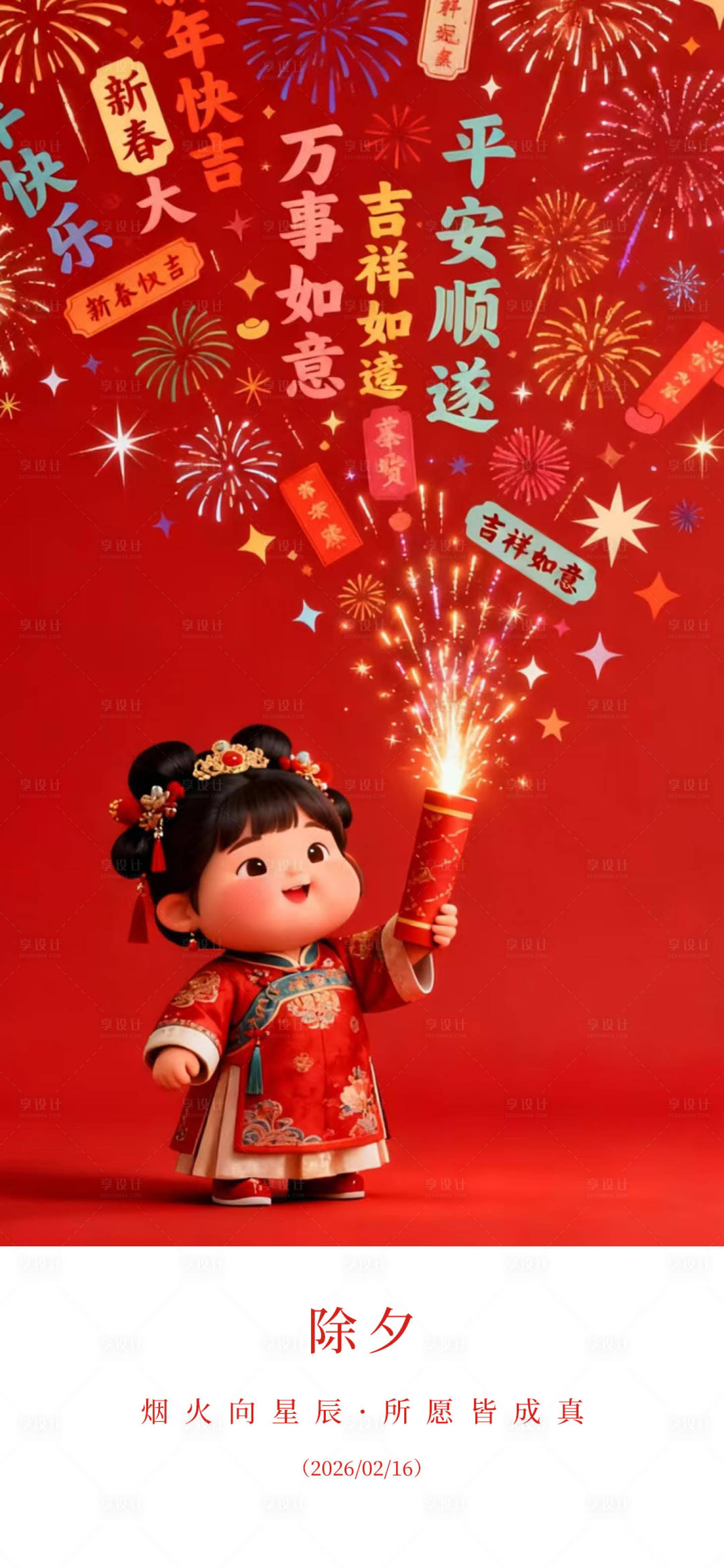 源文件下载【享设计】搜索编号：32800035472133173【除夕年俗海报】
