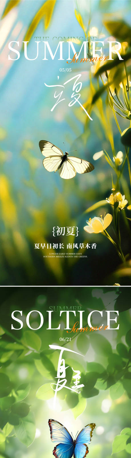 源文件下载【享设计】搜索编号：85440036123818917【立夏夏至节气海报】