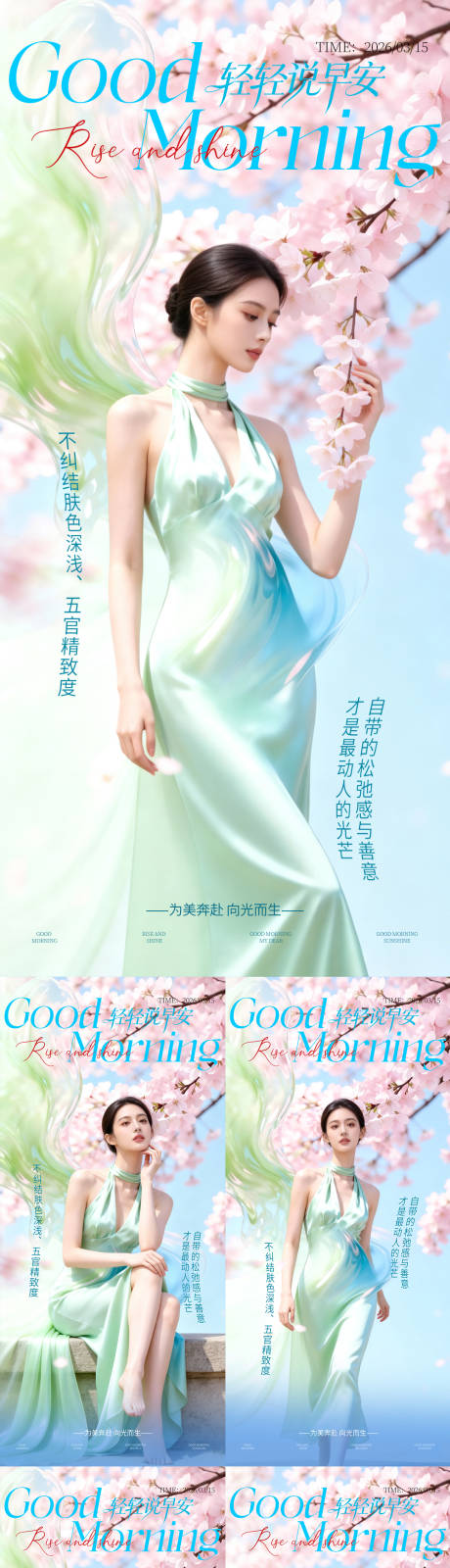 源文件下载【享设计】搜索编号：81980035853414429【医美早安图系列海报】
