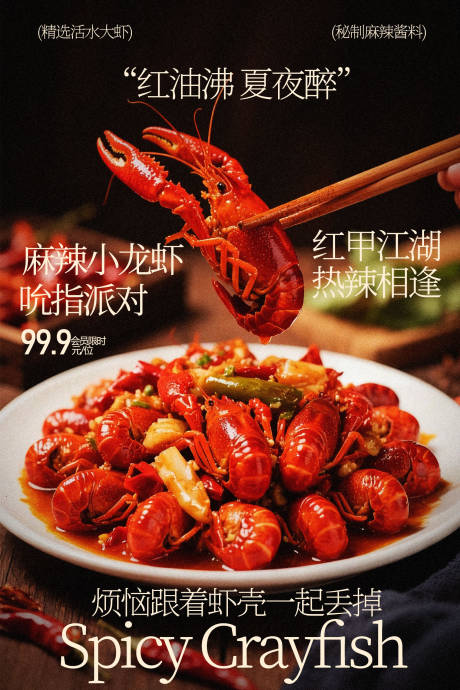 源文件下载【享设计】搜索编号：93600035819452360【麻辣小龙虾美食海报】