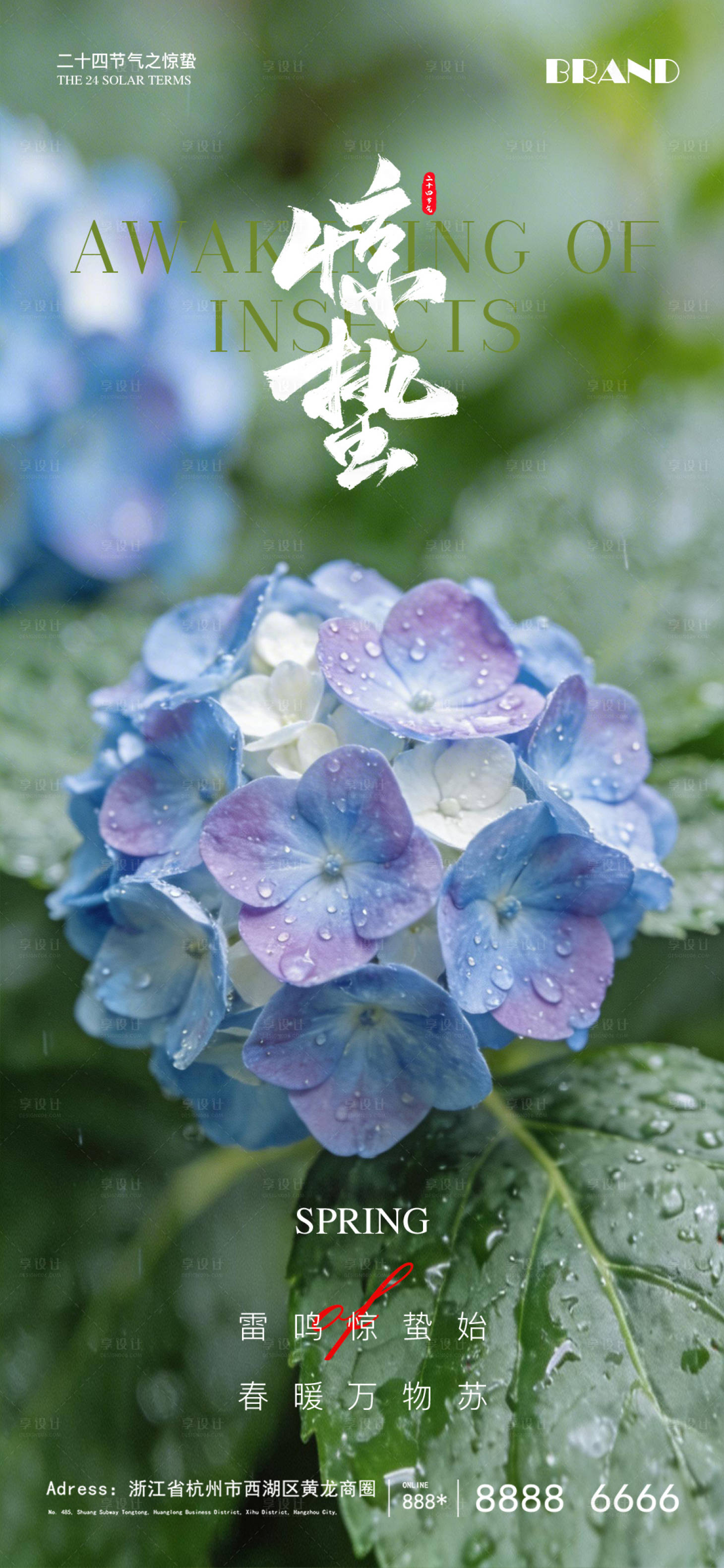 源文件下载【享设计】搜索编号：80450035656053355【惊蛰节气海报】