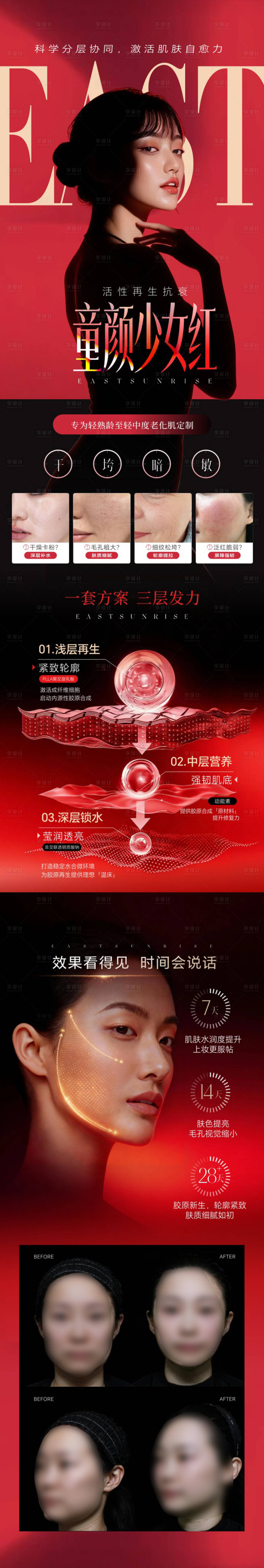 源文件下载【享设计】搜索编号：52350035995931120【医美童颜少女红长图】
