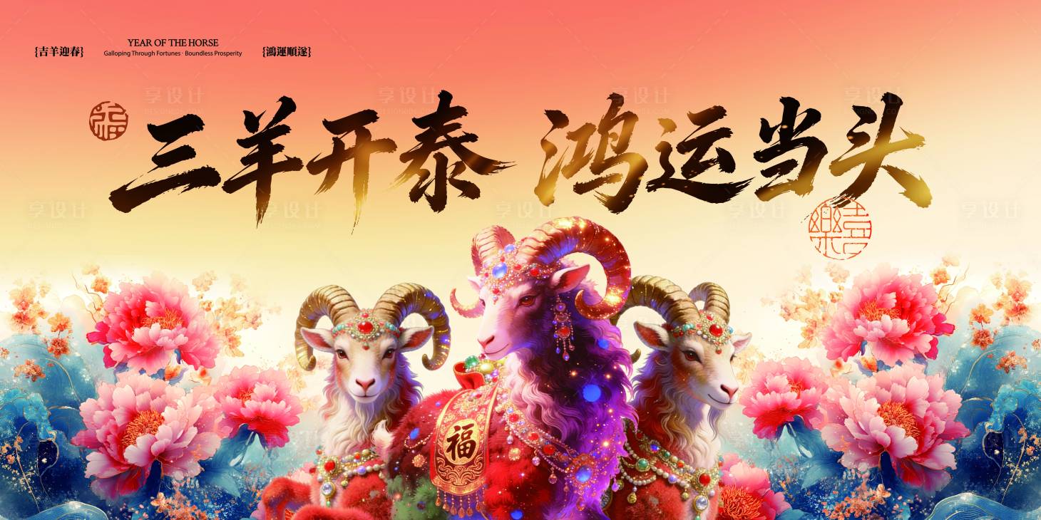 源文件下载【享设计】搜索编号：64820035703935050【羊年海报】