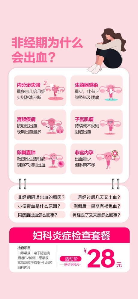 源文件下载【享设计】搜索编号：61710035592674910【妇科炎症春季妇科女性出血】