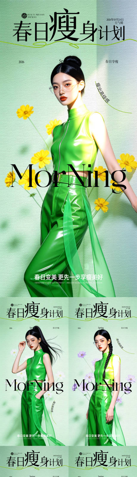 源文件下载【享设计】搜索编号：30140035908956335【春日瘦身计划早安】