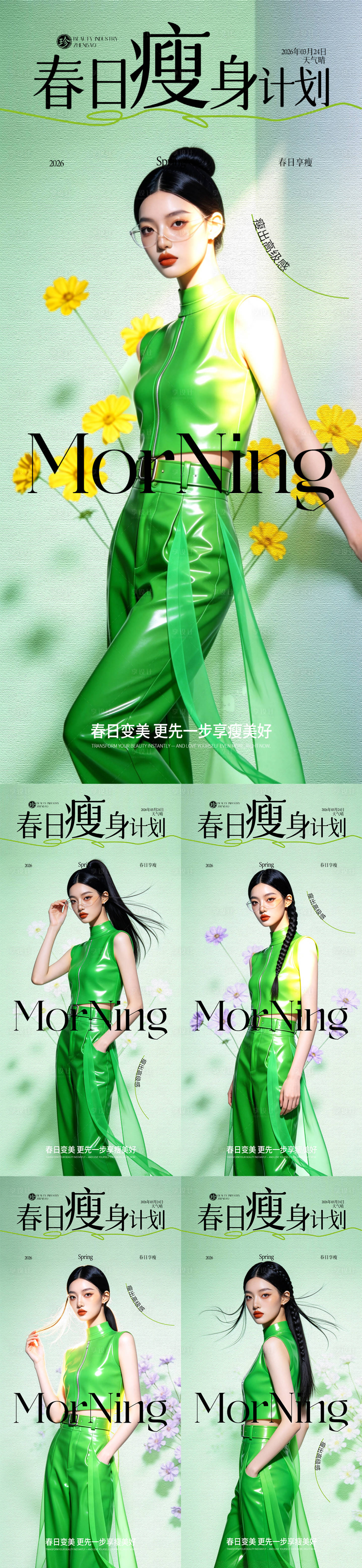 源文件下载【享设计】搜索编号：30140035908956335【春日瘦身计划早安】