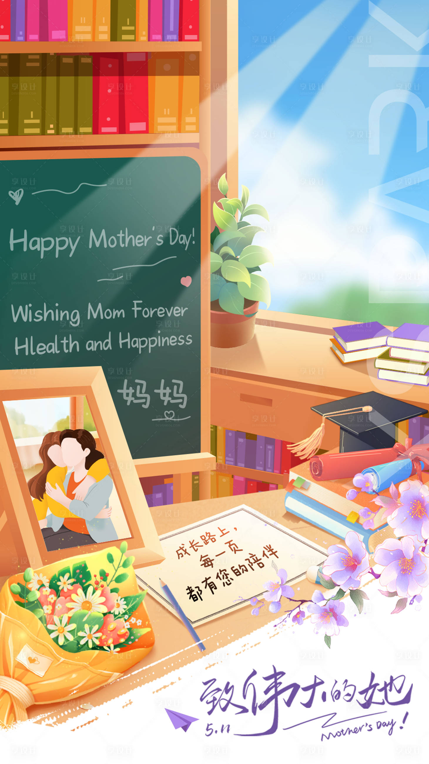 源文件下载【享设计】搜索编号：96390035921157824【母亲节海报】